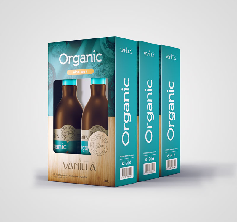 03 Kits - Shampoo e Condicionador Natural Vanilla Organic Aloe Vera de R$194,70 por: 03 Kits - Shampoo e Condicionador Natural Vanilla Organic Aloe Vera de R$194,70 por: