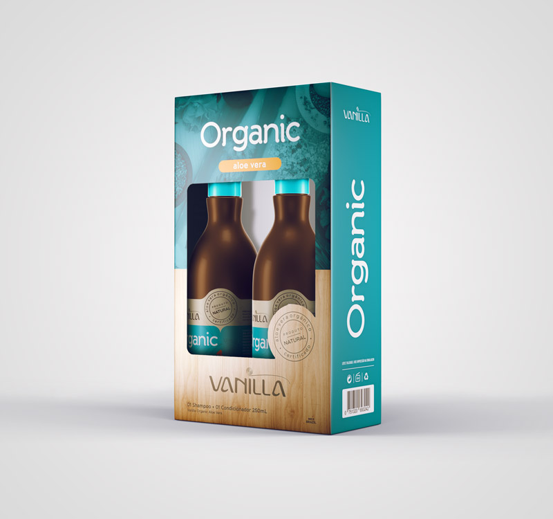 Kit - 01 Shampoo e 01 Condicionador Natural Vanilla Organic Aloe Vera de R$64,90 por: Kit - 01 Shampoo e 01 Condicionador Natural Vanilla Organic Aloe Vera de R$64,90 por: